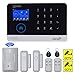 JC Wireless 2G & WIFI Security Alarm System, RFID Burglar Security, Support Auto Dial, Multi-language GUI and English APP Control, with Pet-friendly PIR Detector, Door Window Sensor