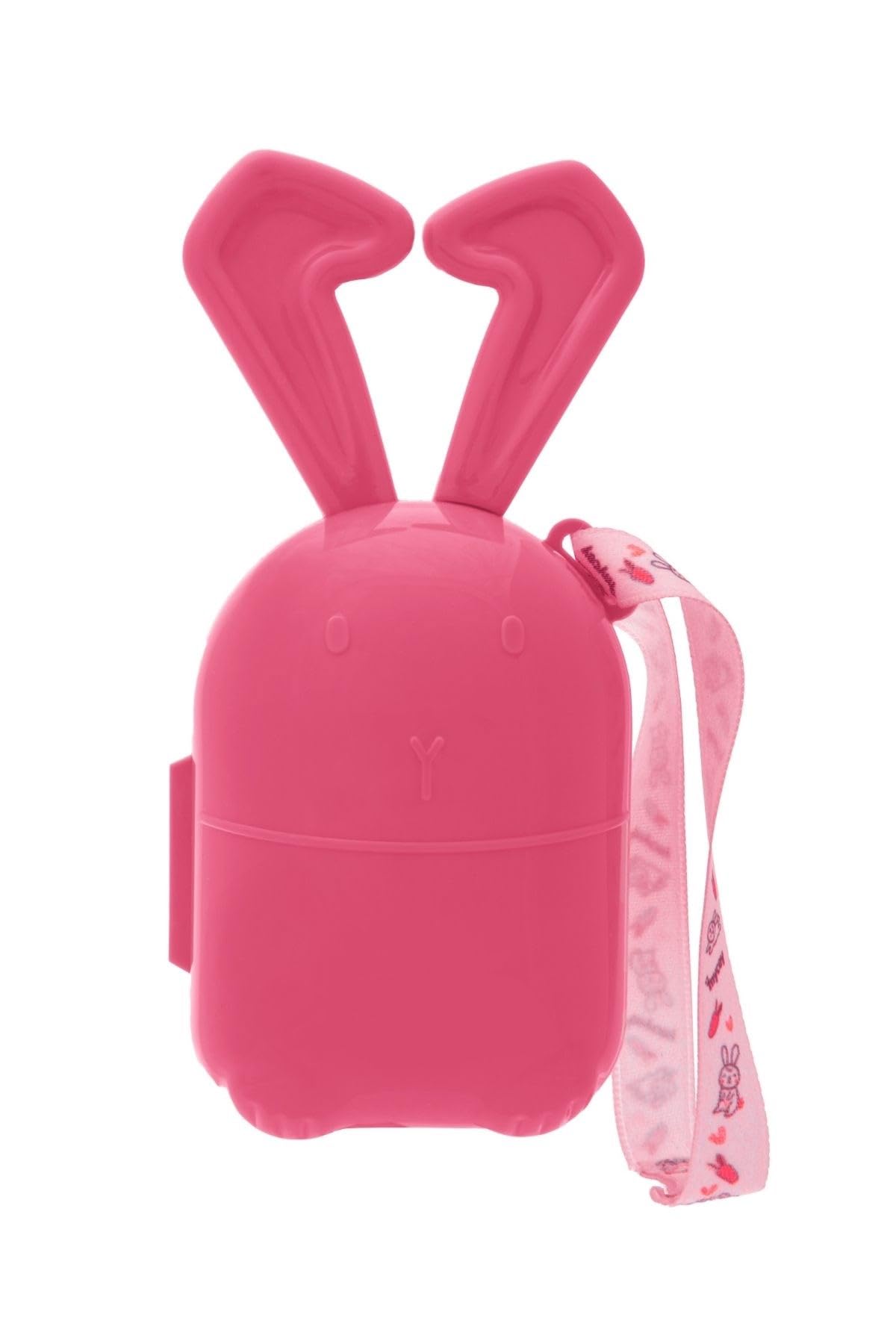 Mycey Dummy Box, Pacifier Box, Soother Box, Carry Box, Baby Dummy Case, Pacifier Case, Pacifier Holder Storage Box, Dummy Container, Soother Pod, Rabbit Shape- Coral Red