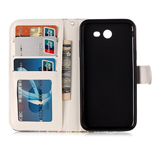 Samsung Galaxy J3 Emerge / J3 Prime / J3 Mission / J3 Eclipse / J3 2017 / J3 Luna Pro Case, Ranyi [Varnish Painting Wallet] [Embossed Pattern] [Card Holder] Flip PU Leather Wallet Case (panda) - Thumbnail 4