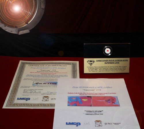 2 Screen+Used+SUPERMAN+piece+Artifact+PLAQUE