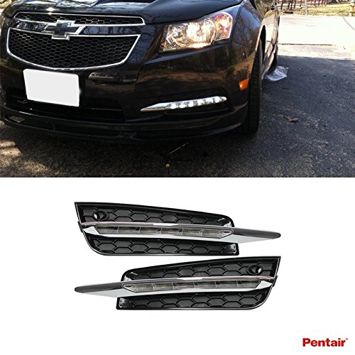 Pentair 2pcs Aftermarket Mercedes W204 C-Class Style LED Fog Lights (Daytime Running Lights) Kit With Wiring Harness For 2009-2014 Chevy Cruze (Best Chevy Cruze Year)