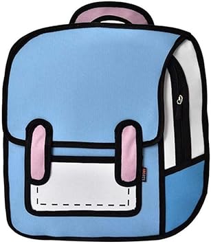 Jwdp Sac A Dos Tendance Creatif 2d Dessin 3d Cartoon Cartable Pour Filles Sac A Dos De Voyage Bleu Clair Bleu Yush 848 Amazon Fr Bagages