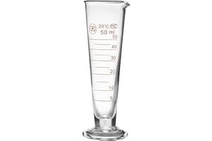 AIMEE_JL Professional Lab Graduated Measuring Cup with Spout 50ml Wide Mouth Glass Conical Beaker Thickened Borosilicate Beaker Heat Resistant (50ml)