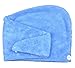 Sinland Hair Drying Towel Microfiber Fast Drying Hair Turban Twist Wrap Cap 9.5Inch X 24.4Inch Blue