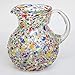 Mexican Blown Glass Pitcher and 6 Drinking Glasses Confetti Rocks