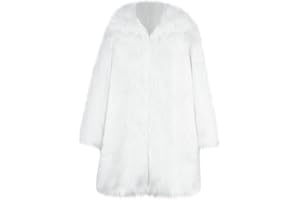 BADHUB Men's Long Sleeve Fluffy Faux Fur Winter Warm Overcoat, Long Thicken Soft Jacket Outerwear Fashion Long Trench Coat