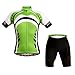 WOLFBIKE Men Cycling Jersey and Short Suit (Green Knights, L)