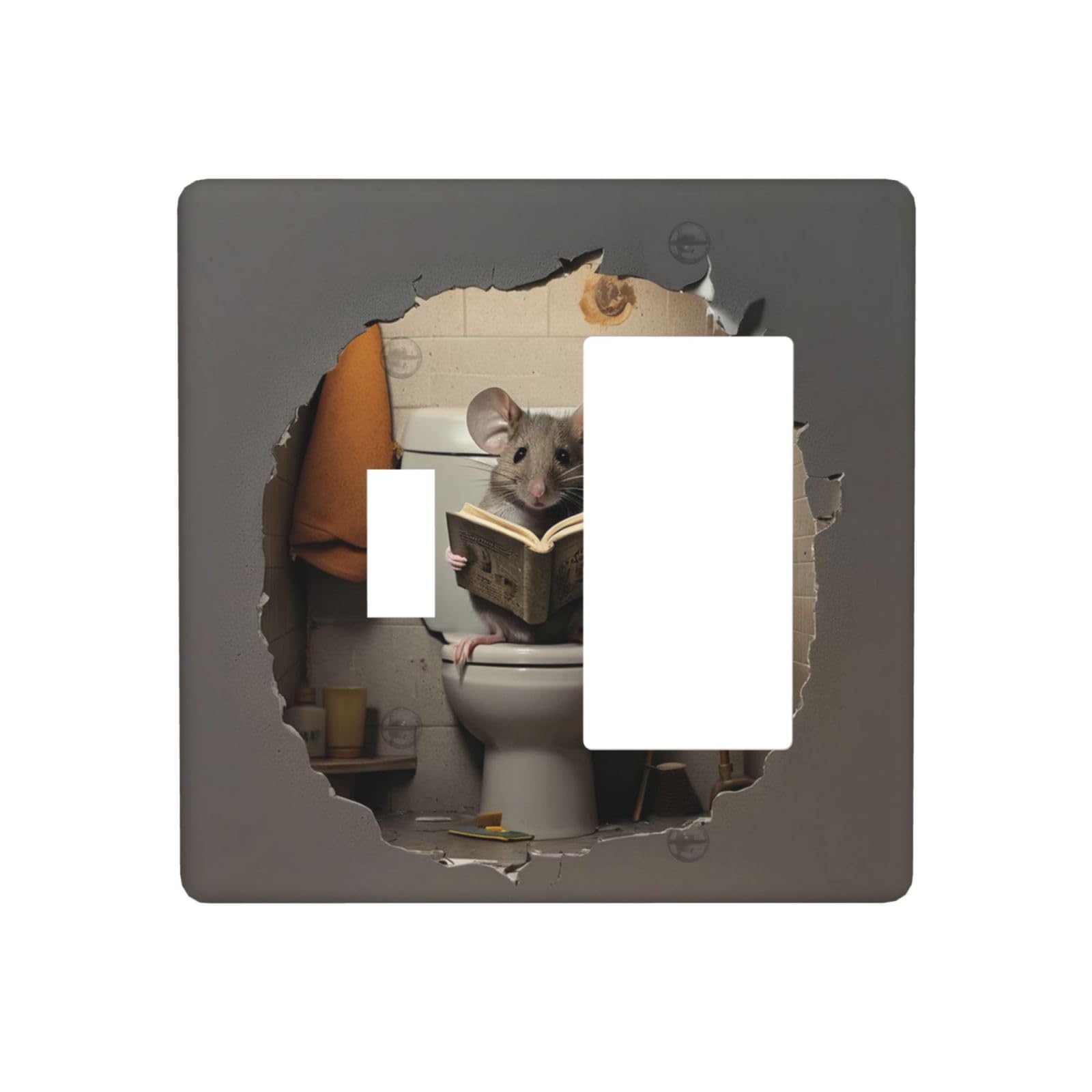 Outlet Covers Mouse Sitting On Toilet In Mouse Hole