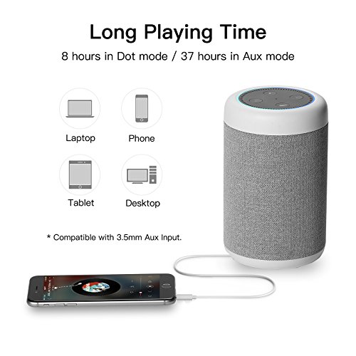 GGMM D6 Portable Speaker for Amazon Echo Dot 2nd Generation, 20W Powerful True 360 Alexa Speakers (DOT SOLD SEPARATELY)