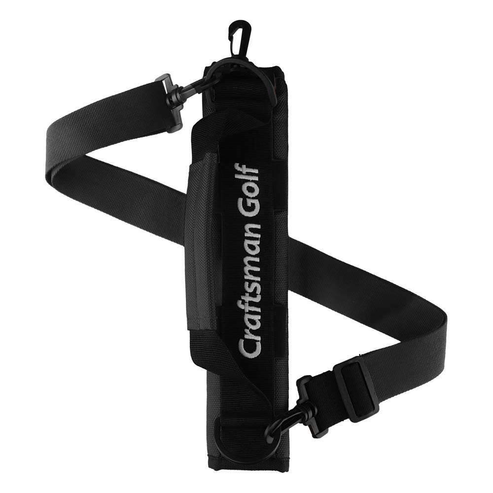 Portable Mini Carry Bag Shoulder Sleeve Bag Ideal for Golf Course Golf Bag Carry Strap (Black)