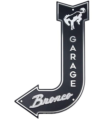 HangTime Ford Bronco Metal License Plate - 6x12 Inch Black Background Official Licensed
