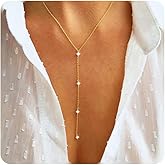 Gold Lariat Necklace for Women – 14K Gold Plated Cubic Zirconia Drop Necklace, Y Shaped Long Layered Necklace, Non Tarnish Waterproof Jewelry Beautiful Elegant Gift for Her 2026