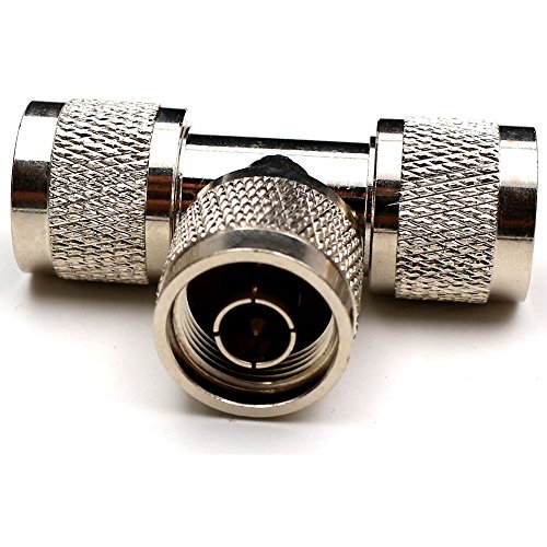 TEZONG 3 Way N Male to 2 N Male Splitter T Shape N Type Plug RF Coaxial Coax Adapter Antenna Connector 1Pack - Thumbnail 3
