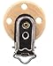 Suspender Clips Wooden Natural Round Pacifier Clips for Making Pacifier Attachments Toy Holder Clip DIY Pacifier Clip (Wood, 15 pcs)