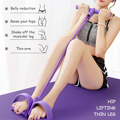 Pahajim-4-Tube-Foot-situp-PedalMulti-Function-Resistance-Tension-RopeYoga-Strap-Elastic-Pull-Rope-Fitness-Equipment-for-AbdominalWaistarmLeg-Resistance-Band-Abdominal-Trainer
