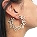 Ethnic Tribal Gold Silver Floral Drop Earring for Women Hollow Flower Dangle Earring Boho Chic Round Earrings (Silver)