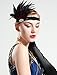 BABEYOND 1920s Flapper Headband Roaring 20s Feather Headpiece Crystal Great Gatsby Headband with Net 1920s Flapper Accessories