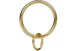 Loop Eyelet Curtain Ring for Drapery 2.0" Ring for Panel Pin Hooks,1.7" Inner Diameter,Fits Up to 1.4" Rod (28Pcs,Gold)