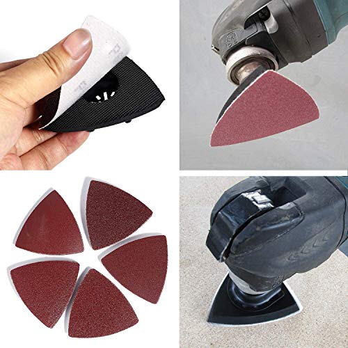 70 Pcs Multitool Sanding Pads for Oscillating Tool Triangle Sandpaper