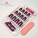 False Nails Bling Art French Fake Matte Purple Squoval 24 Acrylic Medium Tips