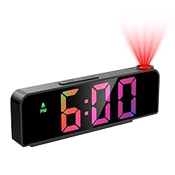 JXTZ Projection Alarm Clock, Alarm Clocks with