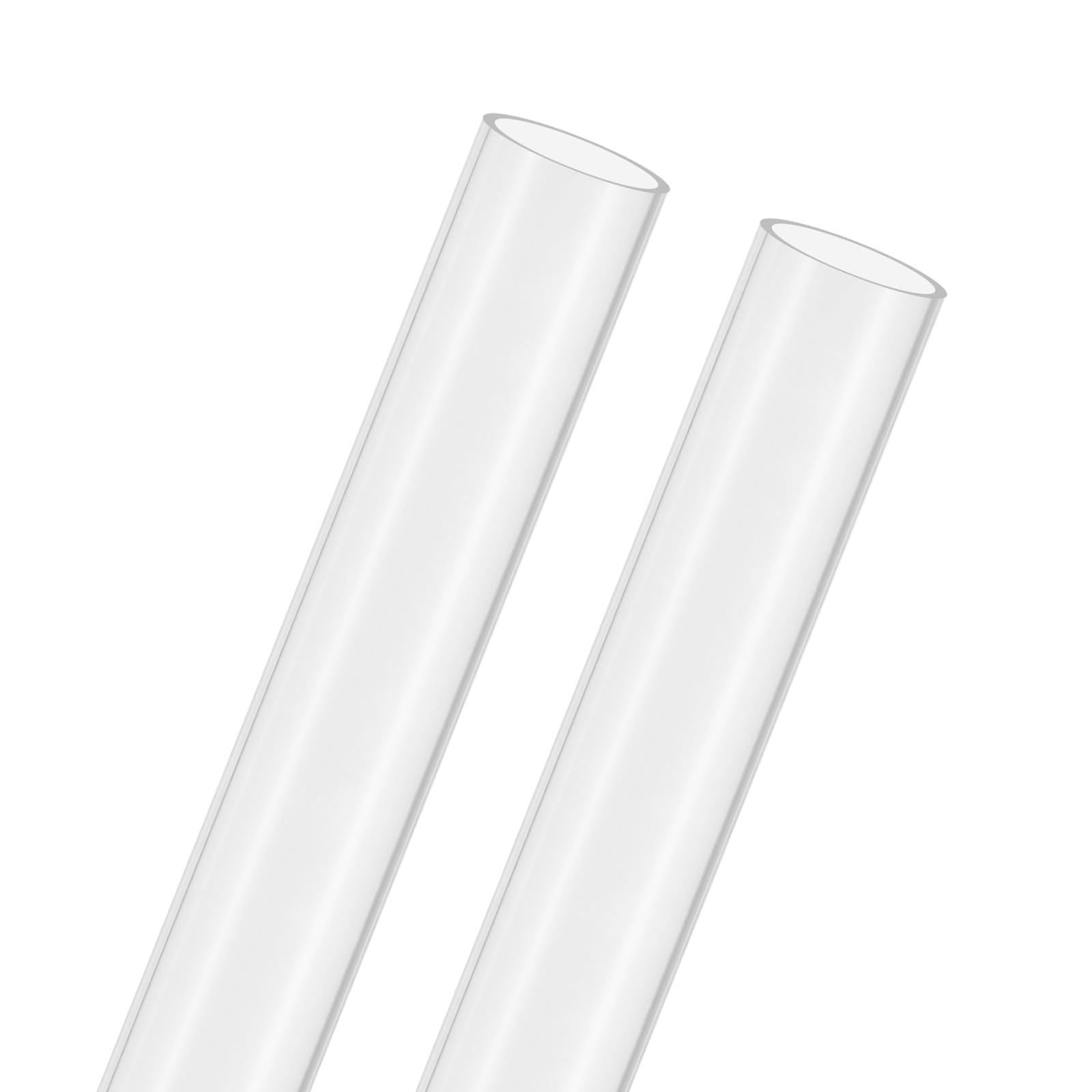 Photo 1 of M METERXITY 2-Pack Clear Rigid Acrylic Pipe, 28mm[1.1"] ID x 32mm[1.26"] OD Plastic Round Tube 