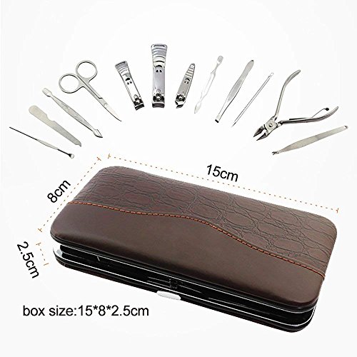 Gospire 12Pcs Nail Care Personal Manicure & Pedicure Set, Travel & Grooming Kit Stainless Steel Personal and Professional Use Ergonomic Different Tools Nails Clippers - Thumbnail 5
