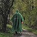 JTENG Waterproof Ripstop Hooded US PVC Camouflage Rain Poncho Green L