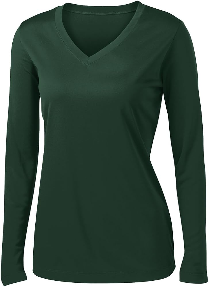 Animal Den Ladies Long Sleeve Moisture Wicking Athletic Shirts Sizes XS-4XL: Clothing