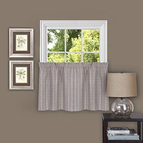 Achim Home Furnishings, Linen Sydney Pair Window Curtain Tier, 58" x 36" (Model: SYTR36LN12)