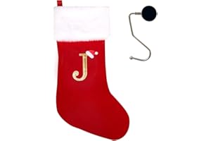 infleesh 20 Inches Monogrammed Christmas Stockings with Letters,Super Soft Christmas Stockings Large Monogram Stockings Red Letter Stockings for Christmas Holiday Xmas Gift…