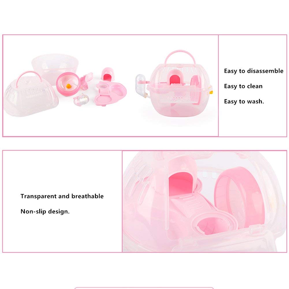 Yunjiadodo hámster portátil de Viaje práctico plástico hámster Jaula