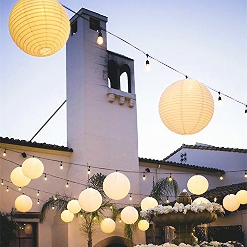 Novelty Place 8 inch White Paper Lanterns (Pack of 10) - Great Chinese/Japanese Home, Party & Wedding Decorations