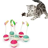 Pet Toy, Botrong Pet Cat Kitten Toy Rolling Sisal Scratching Cat Toy Funny Kitten Play Dolls - Random Color - 1 Piece