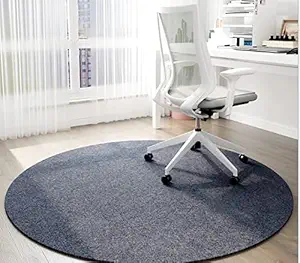 Round Non-Slip Rug Pad, Office Black Color Area Rug Thicken Non Slip Desk Chair Circle mat, Diameter 40 inches Round Carpet for Office, Hardwood Floors Living Room Bedroom Study Indoor