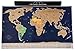 Large Scratch Off World Map Poster with US States & 208 Flags - (34.5