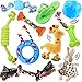 Pups N' Tails 10 Pack Set of Dog Toys for Small Dogs & Puppies. Great for Teething, Chewing, and Playtime. Assorted Toys: Rope, Ball, Plush, Squeaker, Rubber, Stuff Less, and Crinkle. Great Gift Item