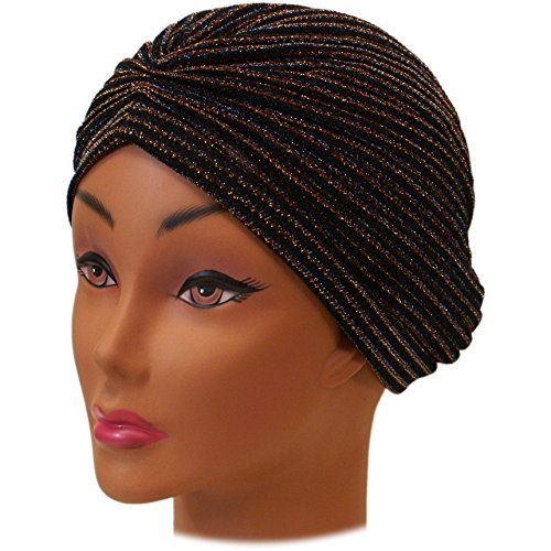 SSK Beautiful Metallic Turban-style Head Wrap (Rainbow Sparkle)