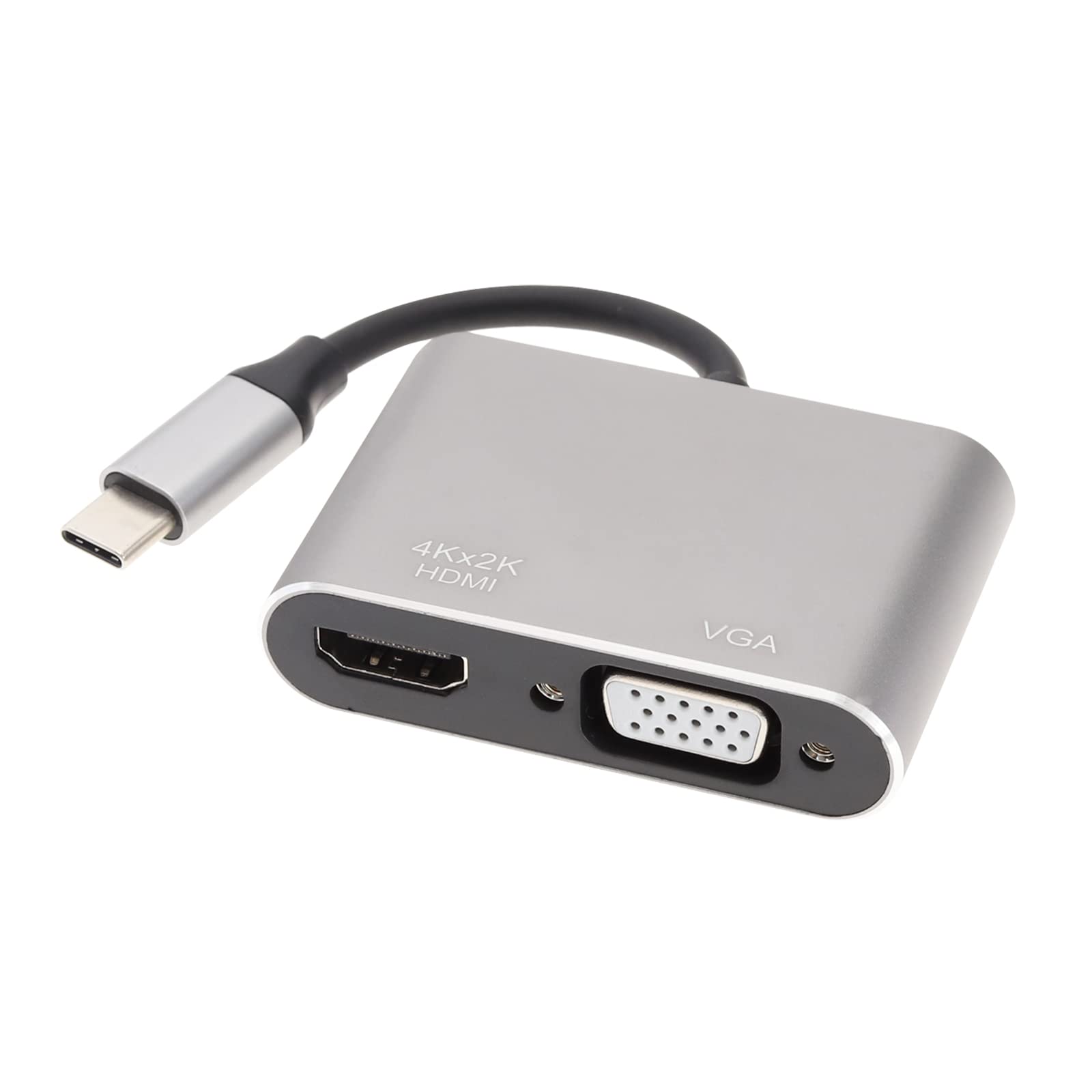 Be In Your Mind USB C to HDMI VGA Adapter 2 in 1 USB 3.1 Type C to VGA HDMI 4K Video Converter Compatible with MacBook Pro/Air Compatible with MateBook P30 Mate 20 Grey