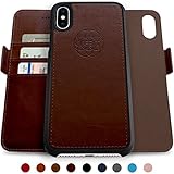 Dreem iPhone X Wallet Case, Magnetic Detachable Slim-Case, Fibonacci Luxury Vegan Leather, RFID Protection - Coffee Brown