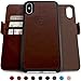 Dreem iPhone X Wallet Case, Magnetic Detachable Slim-Case, Fibonacci Luxury Vegan Leather, RFID Protection - Coffee Brown