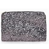 Silver Dazzling Glitter Sparkling Bling Sequins Handbag Clutch Evening Party Bag
