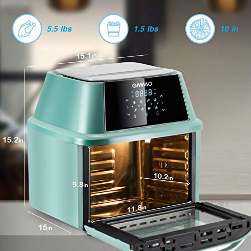 OMMO Air Fryer Oven, 17 Quarts 1800W Large Air Fryer Toaster Oven, 8