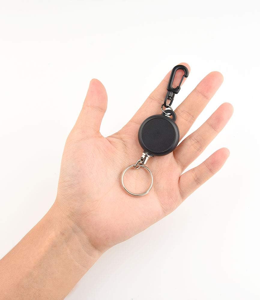 TUPARKA 2 Pieces Heavy Duty Retractable Key Chain Badge Reel Clips with 60cm/ 23.6 Inches Steel Wire Rope - Image 5
