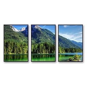 Framed Canvas Wall Art for Living Room, Bedroom Beautiful Nature Norway Landscape Canvas Prints for Modern Home Decoration Ready to Hang - 16"x24"x3 Panels