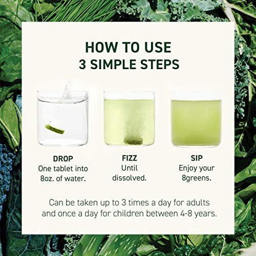 8Greens Blood Orange Effervescent Tablets Daily Superfood, Greens Powder, Super Greens