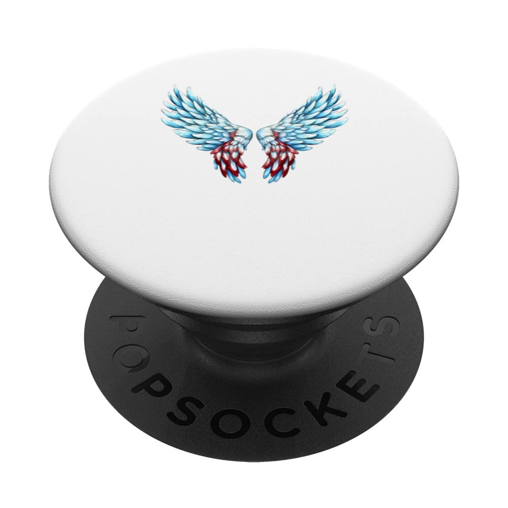 Veterans day, 4th of July patriotic wings angel usa flag PopSockets Swappable PopGrip