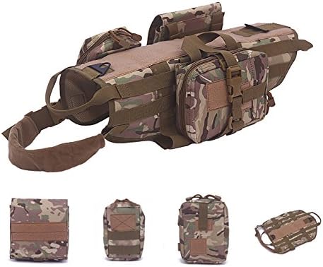 Tactical Dog Vest with Pouches Training Molle Harness