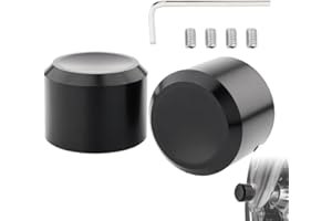 EAGWINGER Front Axle Nut Covers CNC Black Chrome Caps Compatible with Harley Davidson Touring Sportster Trike Dyna Softail Street Glide Road King Iron 883 Fat Boy 2002-2024 (Concave Black)