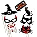 Halloween Photo Booth Prop 66Pcs on A Stick for Party Favor Supply Fancy Trick or Treat Decor DIY Kit